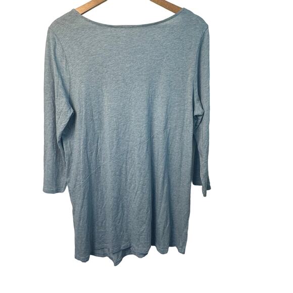 Pure Jill Light Blue Asymmetrical Tunic Top Women’s Size M 3/4 Sleeve - Picture 3 of 6